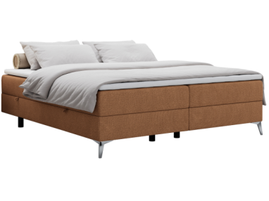 Łóżko kontynentalne bez wezgłowia LESS 140x200 - H4 - pomarańczowy, struktura