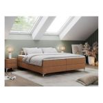 Łóżko kontynentalne bez wezgłowia LESS 160x200 - H4 - pomarańczowy, struktura