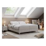 Łóżko kontynentalne bez wezgłowia LESS 180x200 - H3 - beżowy, struktura