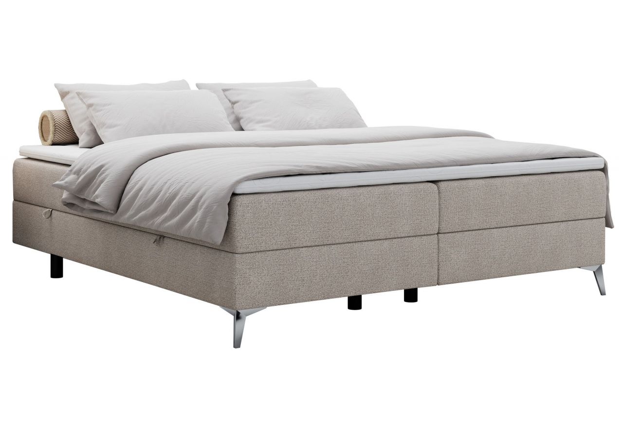 Łóżko kontynentalne bez wezgłowia LESS 180x200 - H3 - beżowy, struktura