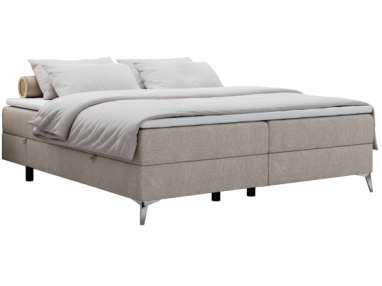 Łóżko kontynentalne bez wezgłowia LESS 200x200 - H3 - beżowy, struktura