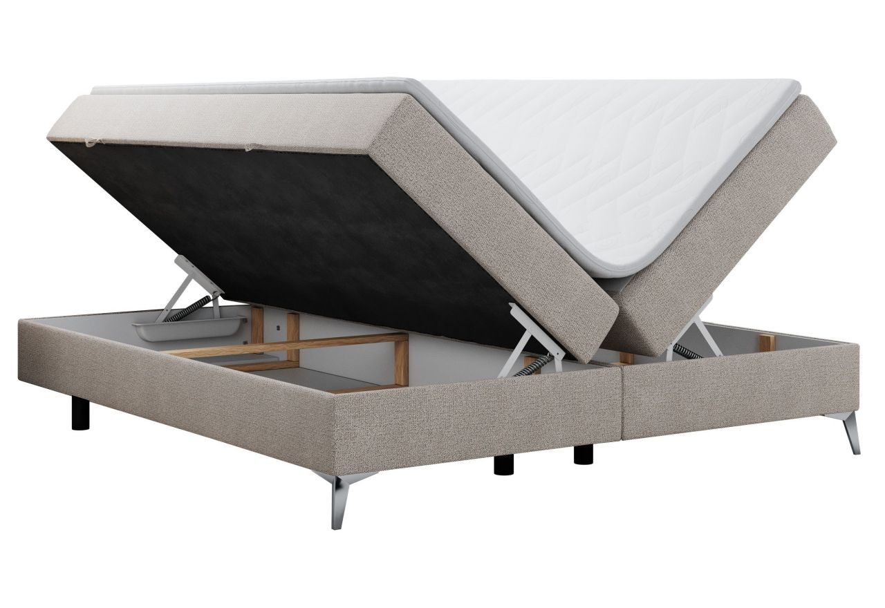 Łóżko kontynentalne bez wezgłowia LESS 140x200 - H4 - beżowy, struktura