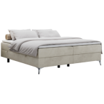 Łóżko kontynentalne bez wezgłowia LESS 140x200 - H4 - beżowy, welwet