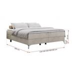 Łóżko kontynentalne bez wezgłowia LESS 160x200 - H4 - beżowy, welwet