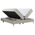 Łóżko kontynentalne bez wezgłowia LESS 180x200 - H4 - beżowy, welwet