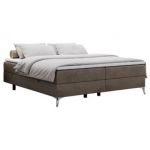 Łóżko kontynentalne bez wezgłowia LESS 120x200 - H4 - brązowy, welwet