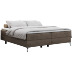 Łóżko kontynentalne bez wezgłowia LESS 140x200 - H4 - brązowy, welwet