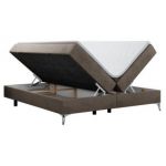 Łóżko kontynentalne bez wezgłowia LESS 160x200 - H4 - brązowy, welwet