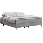 Łóżko kontynentalne bez wezgłowia LESS 180x200 - H3 - jasnoszary, welwet