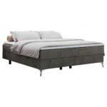 Łóżko kontynentalne bez wezgłowia LESS 120x200 - H4 - ciemnoszary, welwet