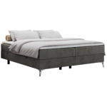 Łóżko kontynentalne bez wezgłowia LESS 200x200 - H4 - ciemnoszary, welwet