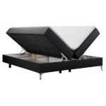 Łóżko kontynentalne bez wezgłowia LESS 140x200 - H3 - czarny, ekoskóra
