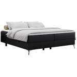 Łóżko kontynentalne bez wezgłowia LESS 160x200 - H4 - czarny, ekoskóra