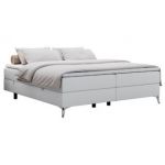 Łóżko kontynentalne bez wezgłowia LESS 160x200 - H3 - biały, ekoskóra