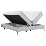 Łóżko kontynentalne bez wezgłowia LESS 180x200 - H3 - biały, ekoskóra