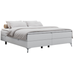 Łóżko kontynentalne bez wezgłowia LESS 200x200 - H3 - biały, ekoskóra