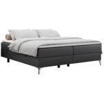 Łóżko kontynentalne bez wezgłowia LESS 120x200 - H3 - ciemnoszary, ekoskóra