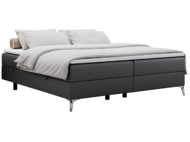 Łóżko kontynentalne bez wezgłowia LESS 180x200 - H3 - ciemnoszary, ekoskóra