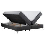 Łóżko kontynentalne bez wezgłowia LESS 200x200 - H3 - ciemnoszary, ekoskóra