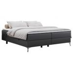 Łóżko kontynentalne bez wezgłowia LESS 120x200 - H4 - ciemnoszary, ekoskóra