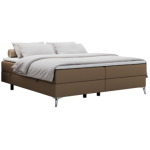 Łóżko kontynentalne bez wezgłowia LESS 180x200 - H4 - brązowy, ekoskóra