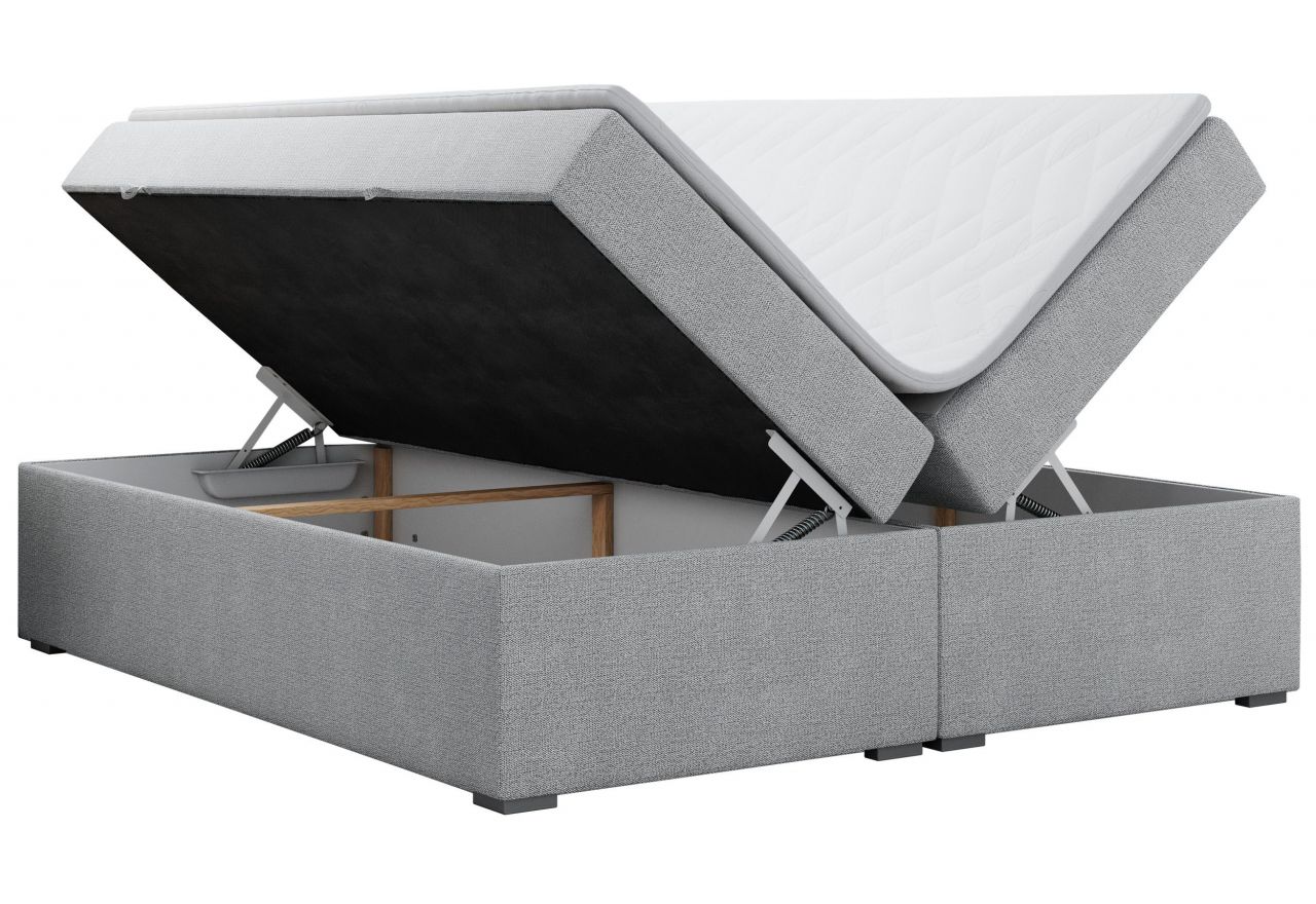 Łóżko kontynentalne bez wezgłowia BESS 120x200 - H3 - jasnoszary, struktura
