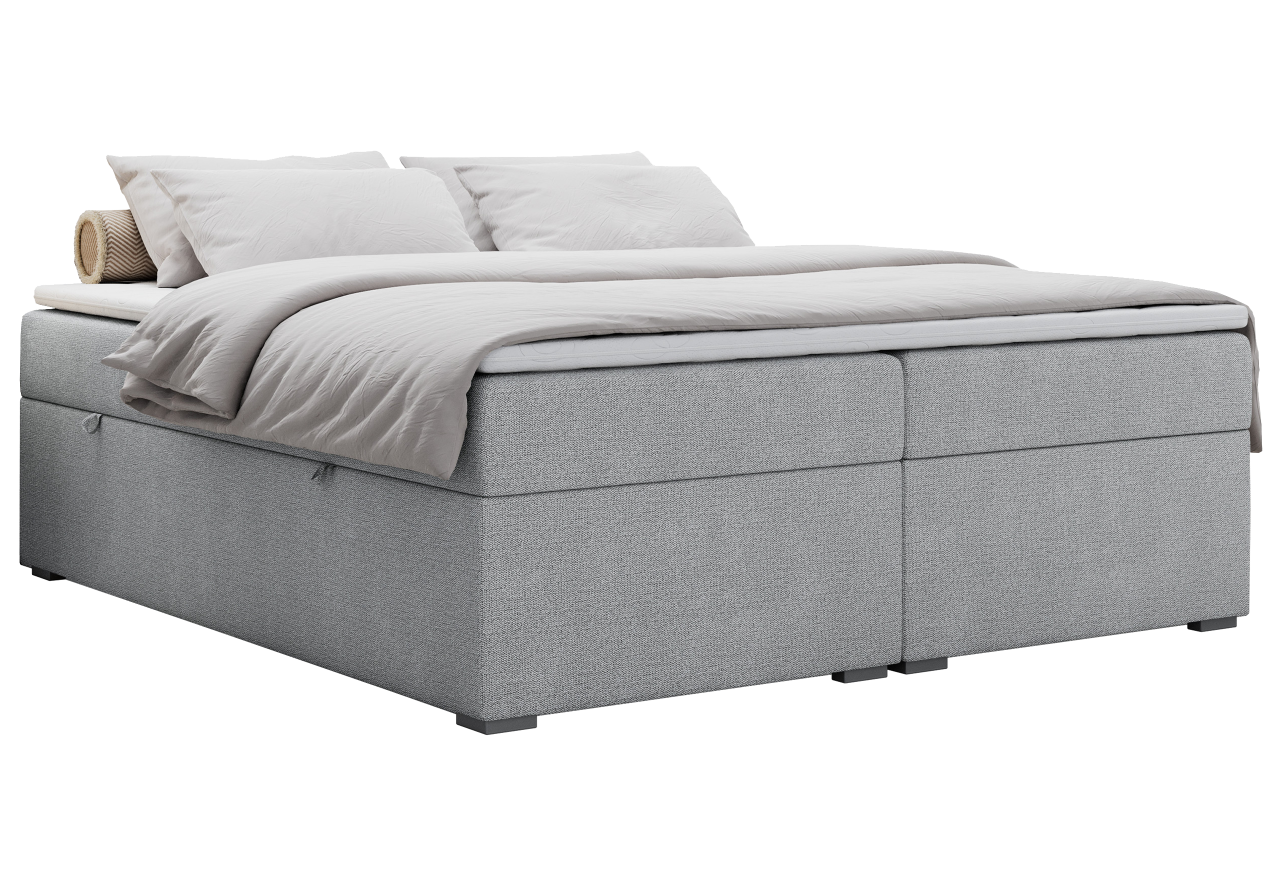 Łóżko kontynentalne bez wezgłowia BESS 140x200 - H3 - jasnoszary, struktura