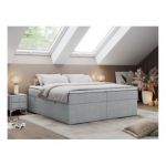 Łóżko kontynentalne bez wezgłowia BESS 160x200 - H3 - jasnoszary, struktura