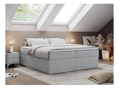 Łóżko kontynentalne bez wezgłowia BESS 180x200 - H3 - jasnoszary, struktura