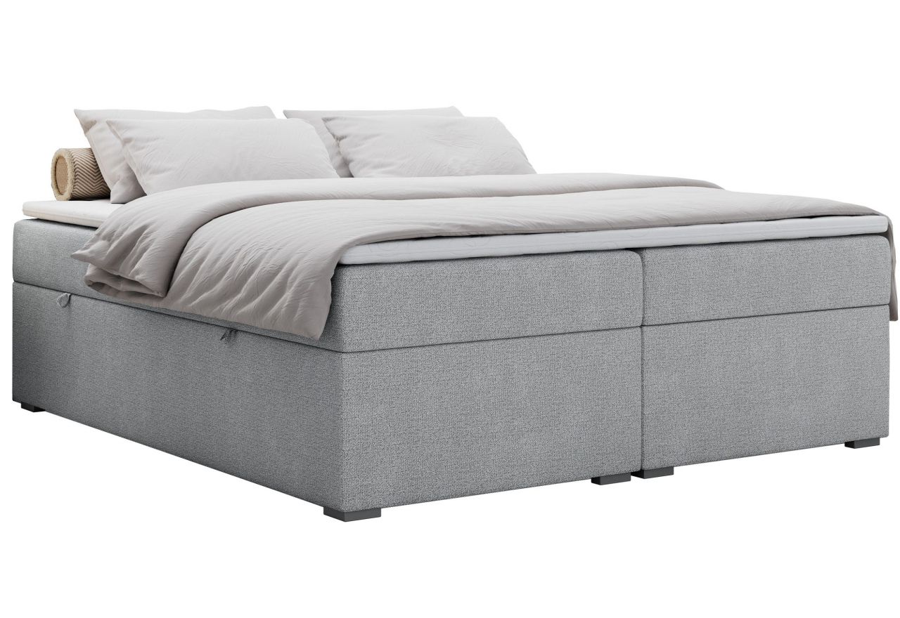 Łóżko kontynentalne bez wezgłowia BESS 140x200 - H4 - jasnoszary, struktura