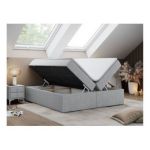 Łóżko kontynentalne bez wezgłowia BESS 160x200 - H4 - jasnoszary, struktura