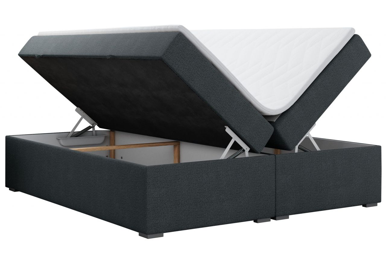 Łóżko kontynentalne bez wezgłowia BESS 140x200 - H3 - ciemnoszary, struktura