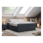 Łóżko kontynentalne bez wezgłowia BESS 180x200 - H4 - ciemnoszary, struktura