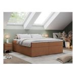 Łóżko kontynentalne bez wezgłowia BESS 120x200 - H3 - pomarańczowy, struktura