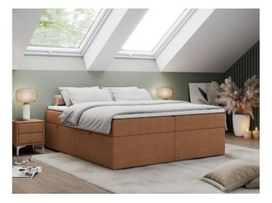 Łóżko kontynentalne bez wezgłowia BESS 180x200 - H3 - pomarańczowy, struktura