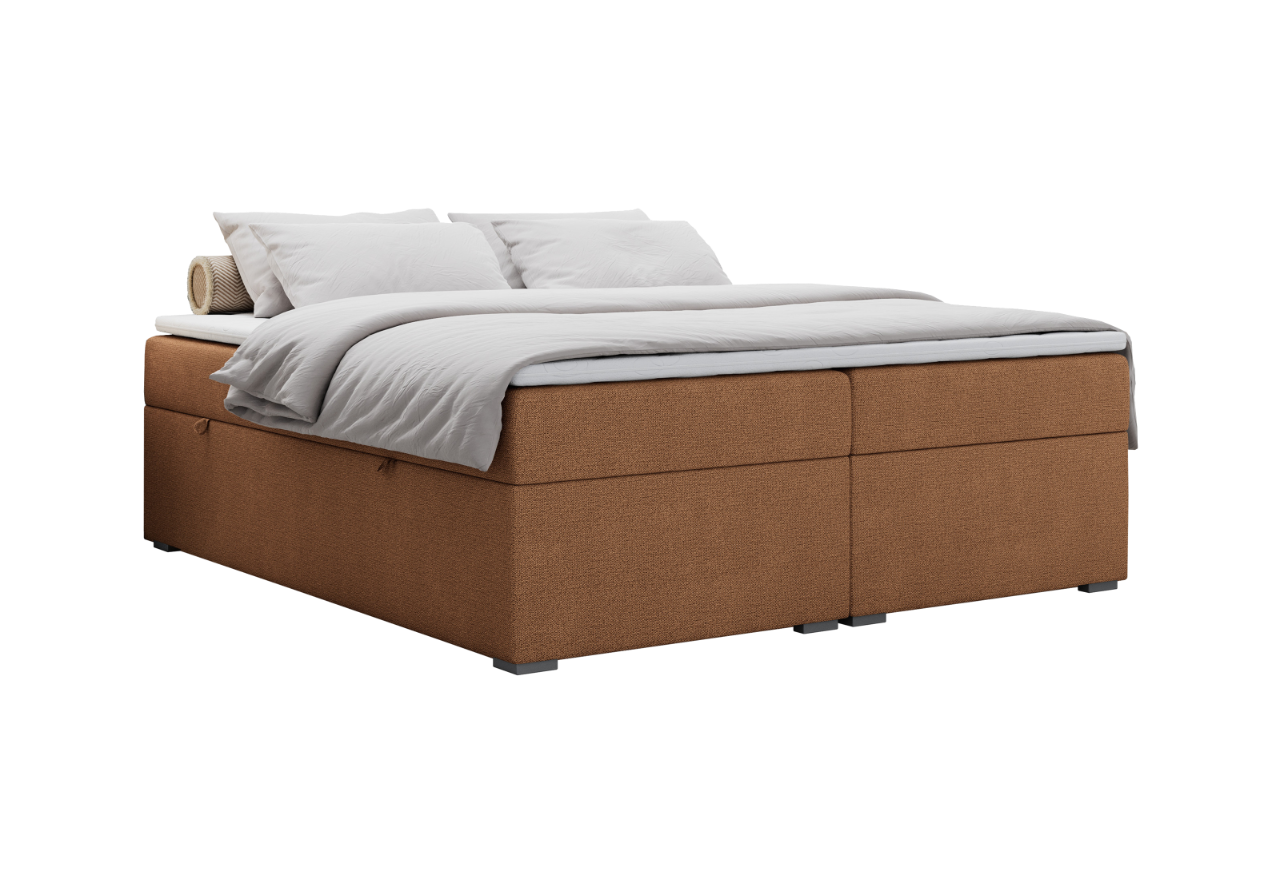 Łóżko kontynentalne bez wezgłowia BESS 200x200 - H3 - pomarańczowy, struktura