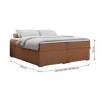 Łóżko kontynentalne bez wezgłowia BESS 120x200 - H4 - pomarańczowy, struktura