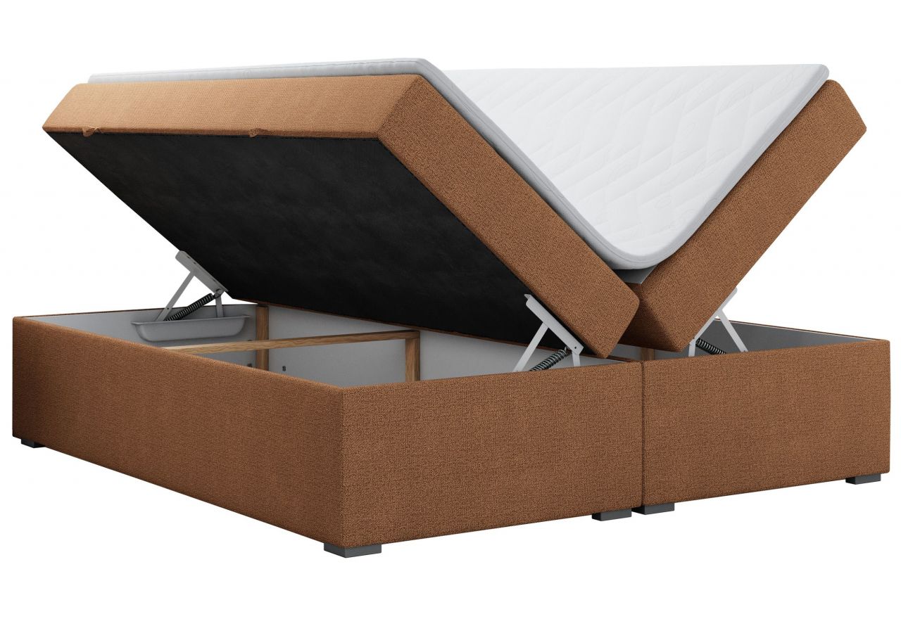 Łóżko kontynentalne bez wezgłowia BESS 120x200 - H4 - pomarańczowy, struktura