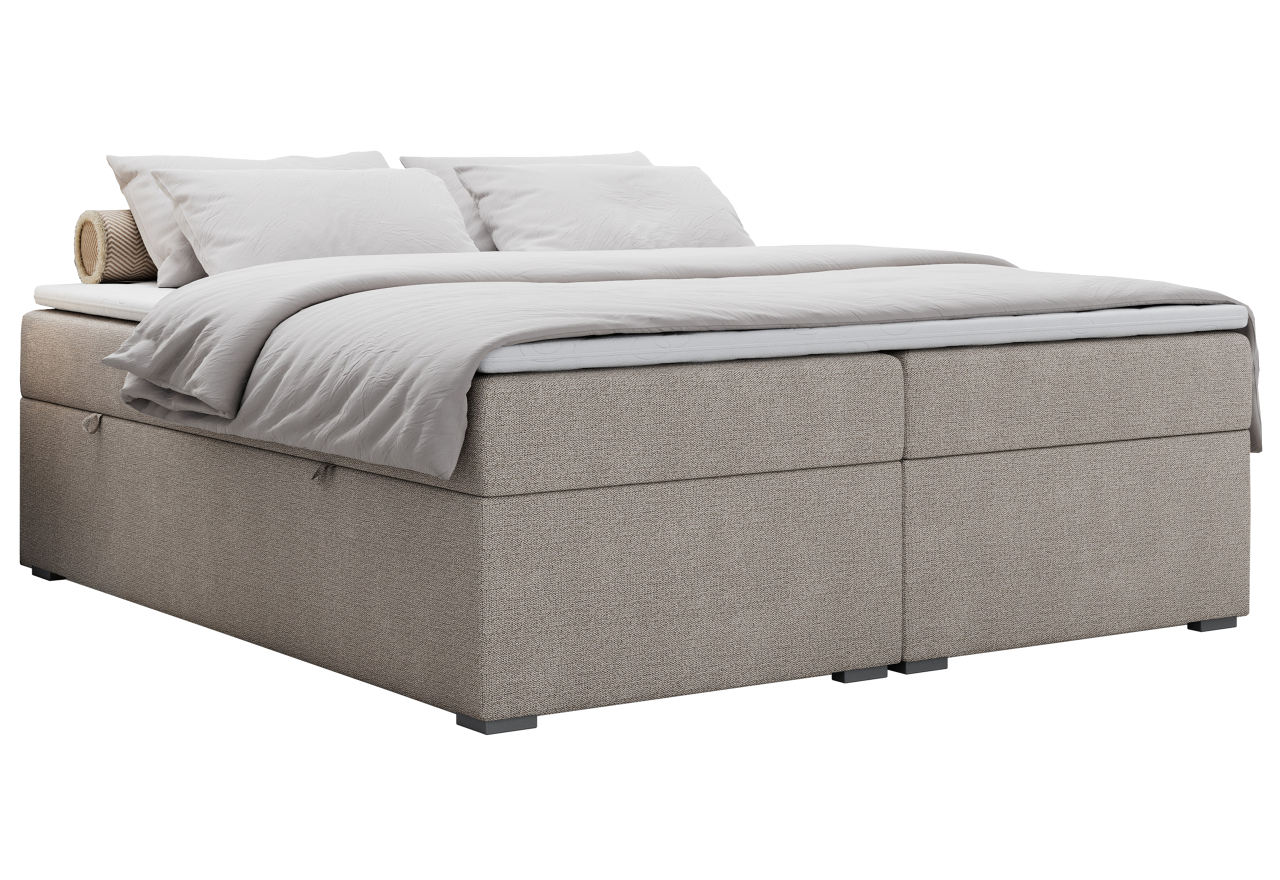 Łóżko kontynentalne bez wezgłowia BESS 160x200 - H3 - beżowy, struktura
