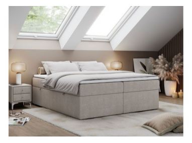 Łóżko kontynentalne bez wezgłowia BESS 180x200 - H3 - beżowy, struktura