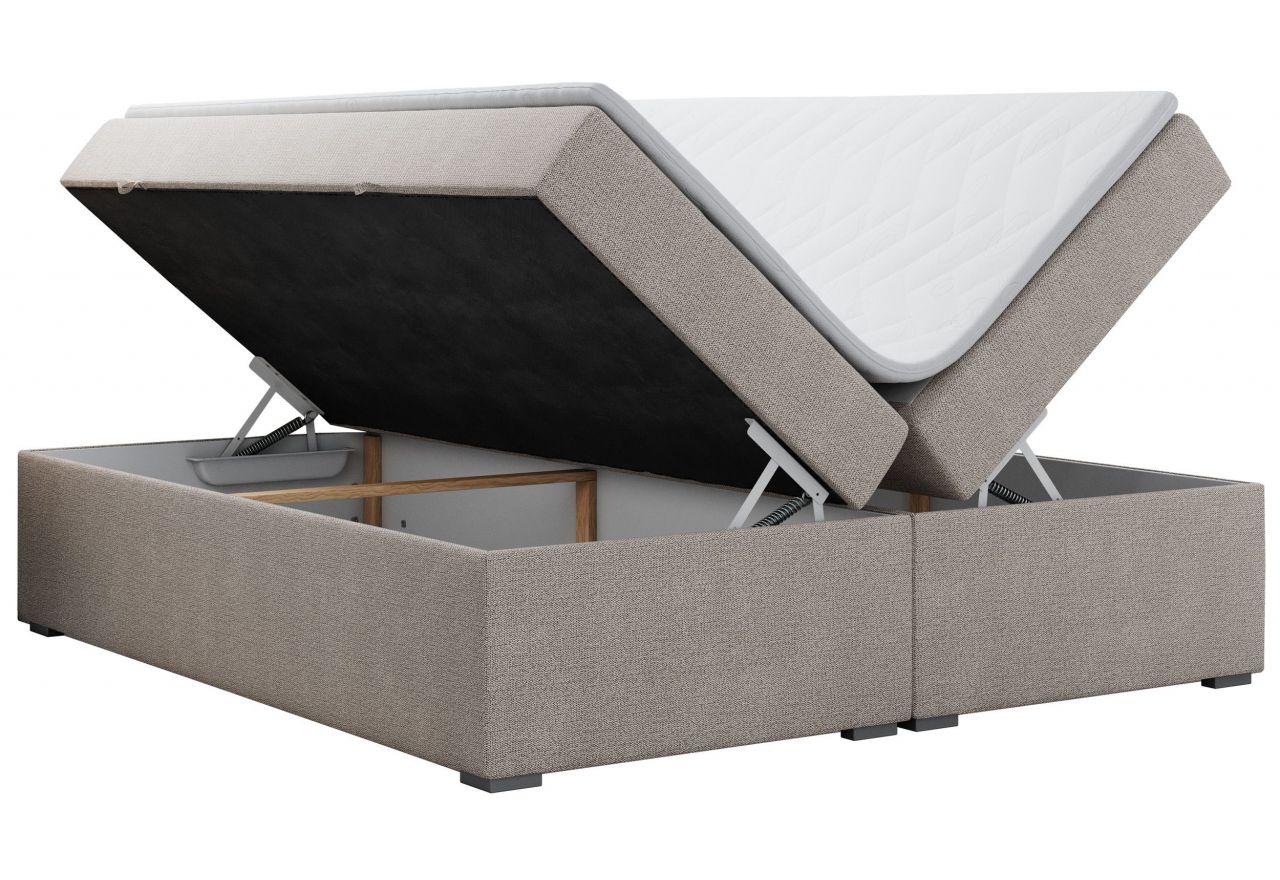 Łóżko kontynentalne bez wezgłowia BESS 200x200 - H3 - beżowy, struktura