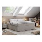 Łóżko kontynentalne bez wezgłowia BESS 180x200 - H4 - beżowy, struktura