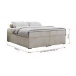 Łóżko kontynentalne bez wezgłowia BESS 180x200 - H3 - beżowy, welwet