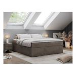 Łóżko kontynentalne bez wezgłowia BESS 140x200 - H3 - brązowy, welwet