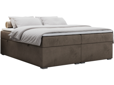 Łóżko kontynentalne bez wezgłowia BESS 160x200 - H3 - brązowy, welwet