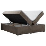 Łóżko kontynentalne bez wezgłowia BESS 160x200 - H3 - brązowy, welwet