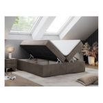 Łóżko kontynentalne bez wezgłowia BESS 160x200 - H4 - brązowy, welwet