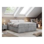 Łóżko kontynentalne bez wezgłowia BESS 120x200 - H3 - jasnoszary, welwet