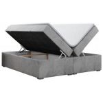 Łóżko kontynentalne bez wezgłowia BESS 120x200 - H3 - jasnoszary, welwet