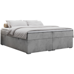 Łóżko kontynentalne bez wezgłowia BESS 160x200 - H3 - jasnoszary, welwet